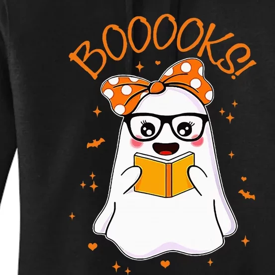 Booooks Ghost Halloween Teacher Book Library Reading Women's Pullover Hoodie