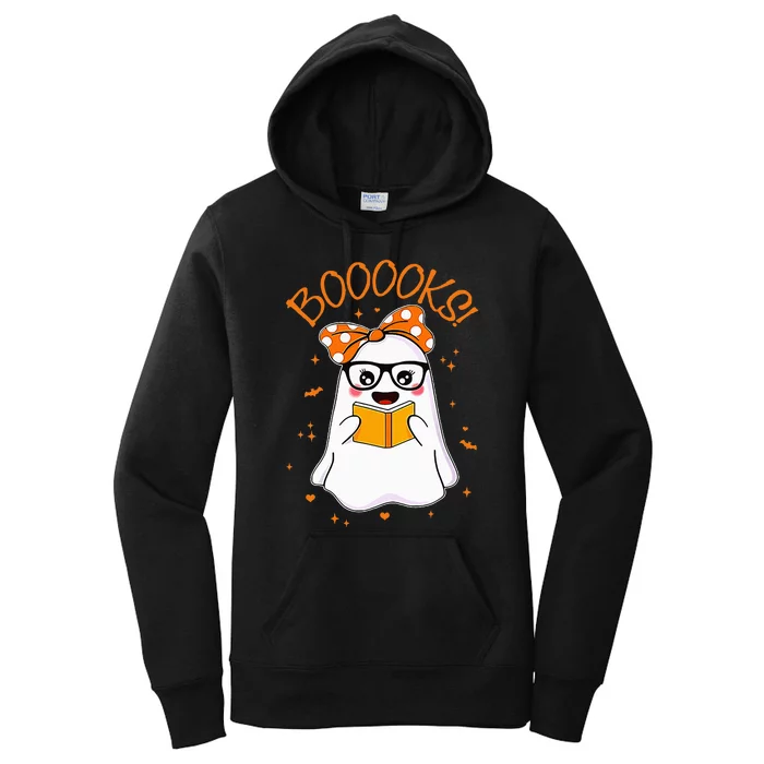 Booooks Ghost Halloween Teacher Book Library Reading Women's Pullover Hoodie