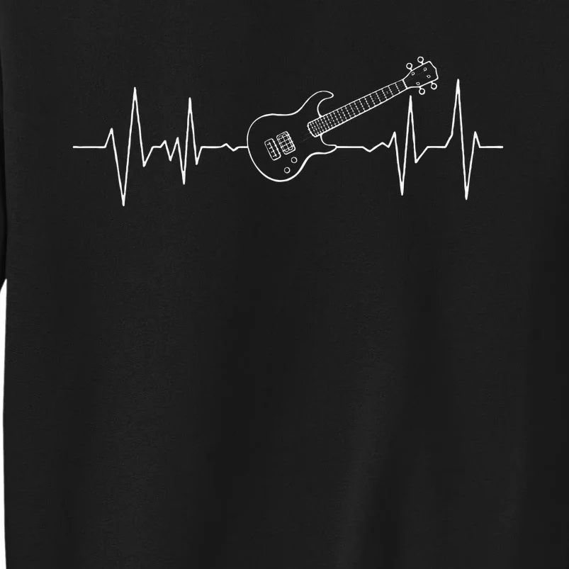 Bass Guitar Heartbeat Guitarist Bassist Musician Music Sweatshirt