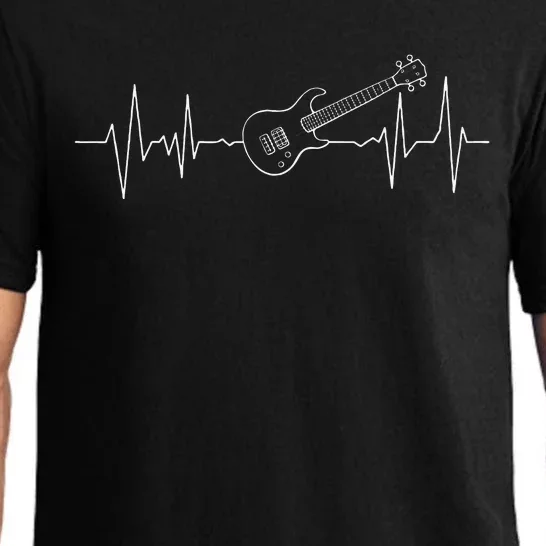 Bass Guitar Heartbeat Guitarist Bassist Musician Music Pajama Set