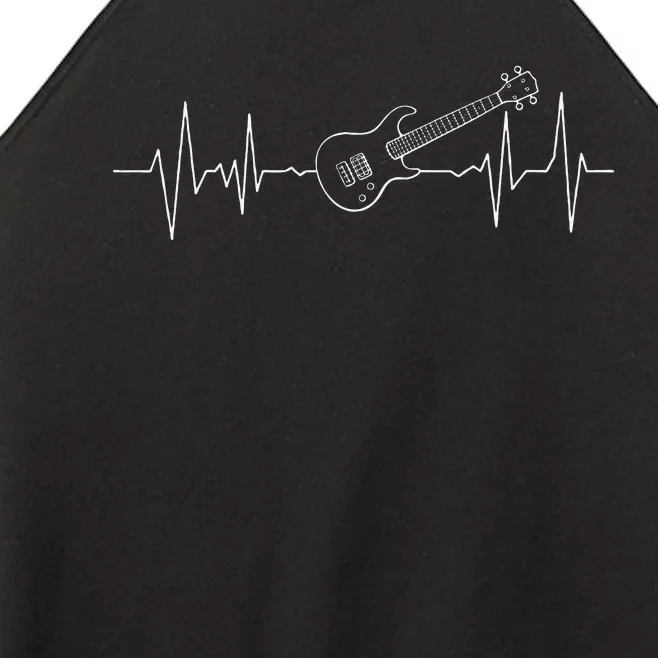 Bass Guitar Heartbeat Guitarist Bassist Musician Music Women’s Perfect Tri Rocker Tank