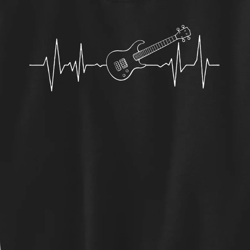 Bass Guitar Heartbeat Guitarist Bassist Musician Music Kids Sweatshirt