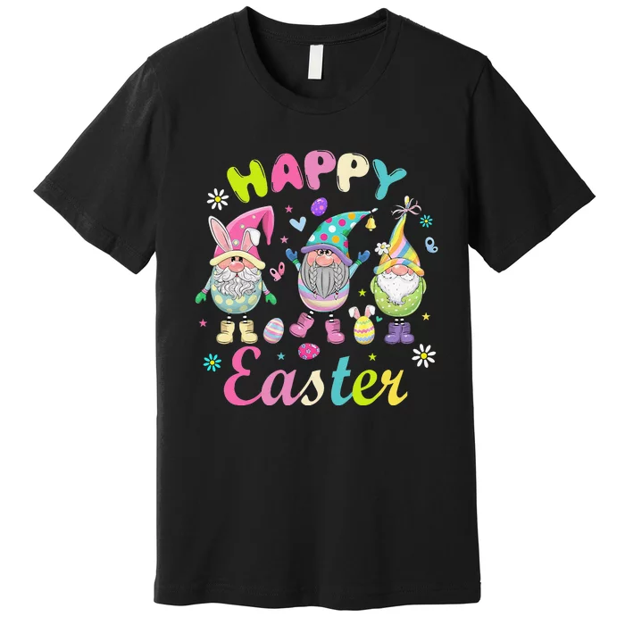 Bunny Gnome Hug Easter Eggs Happy Easter Day Premium T-Shirt