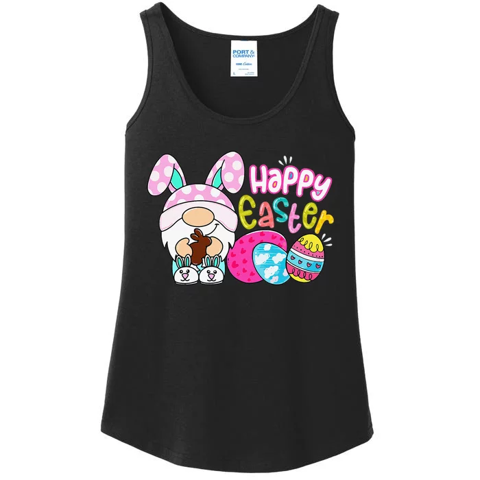 Bunny Gnome Hug Easter Eggs Hunting Happy Easter Day Gift Ladies Essential Tank