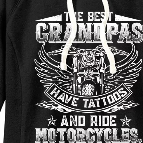 Best Grandpas Have Tattoos And Ride Motorcycles Biker Biking Gift Women's Fleece Hoodie