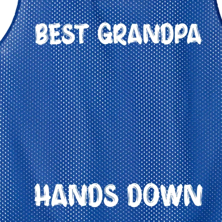 Best Grandpa Hands Down Craft Handprints Fathers Day Funny Gift Mesh Reversible Basketball Jersey Tank