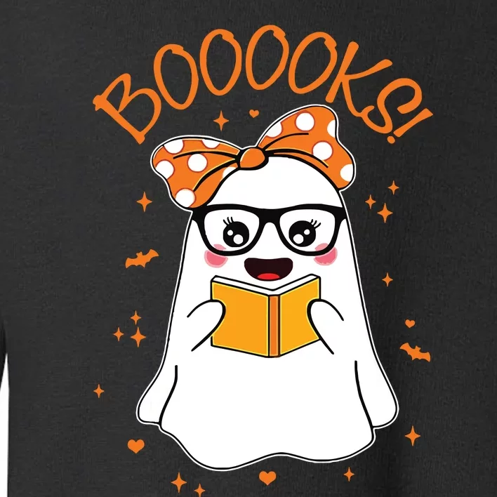 Booooks Ghost Halloween Women Teacher Book Library Reading Toddler Sweatshirt