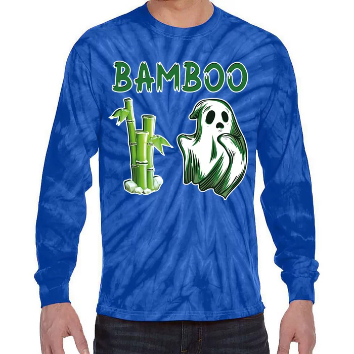 Bamboo Ghostly Halloween Ghost Plant Lover Halloween Gift Tie-Dye Long Sleeve Shirt