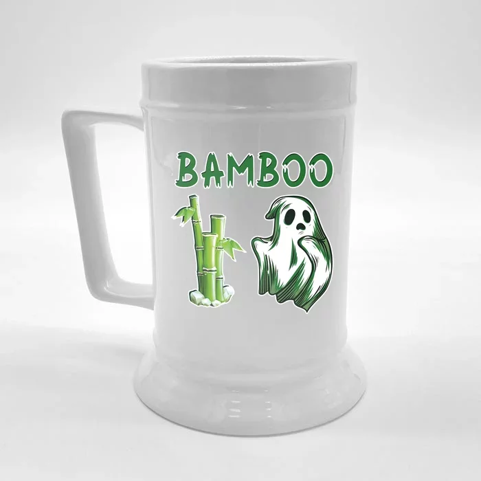 Bamboo Ghostly Halloween Ghost Plant Lover Halloween Gift Front & Back Beer Stein