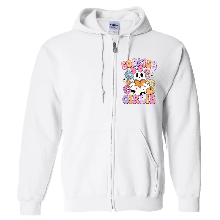 Bookish Girlie Halloween Book Lover Ghoul Ghost Full Zip Hoodie