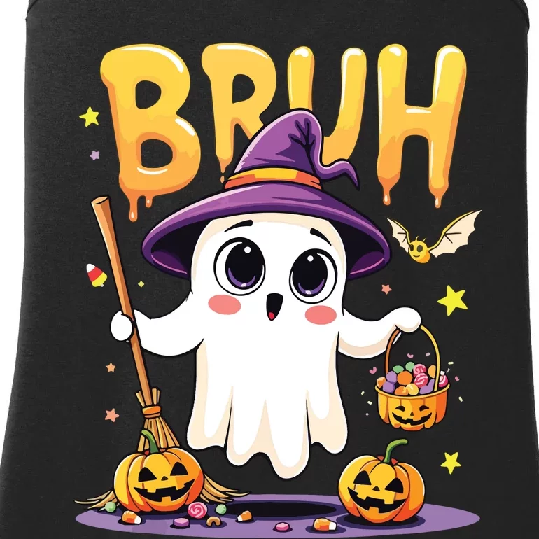 Bruh Ghost Halloween Trick Or Treat Funny Ladies Essential Tank