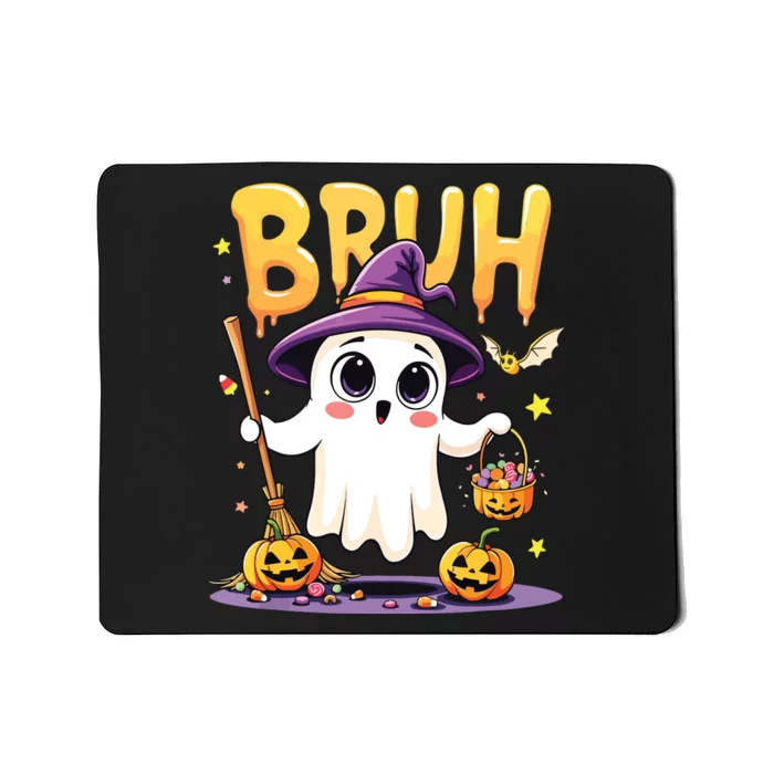 Bruh Ghost Halloween Trick Or Treat Funny Mousepad