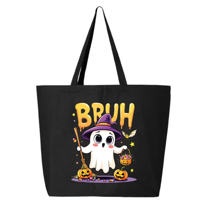 Bruh Ghost Halloween Trick Or Treat Funny 25L Jumbo Tote