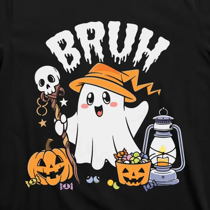 Bruh Ghost Halloween Cute Ghost Candy T-Shirt