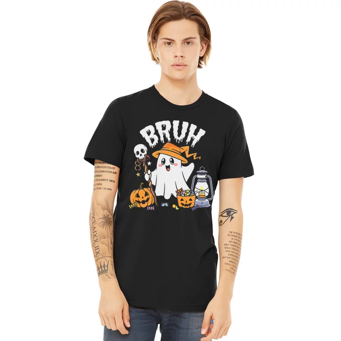 Bruh Ghost Halloween Cute Ghost Candy Premium T-Shirt