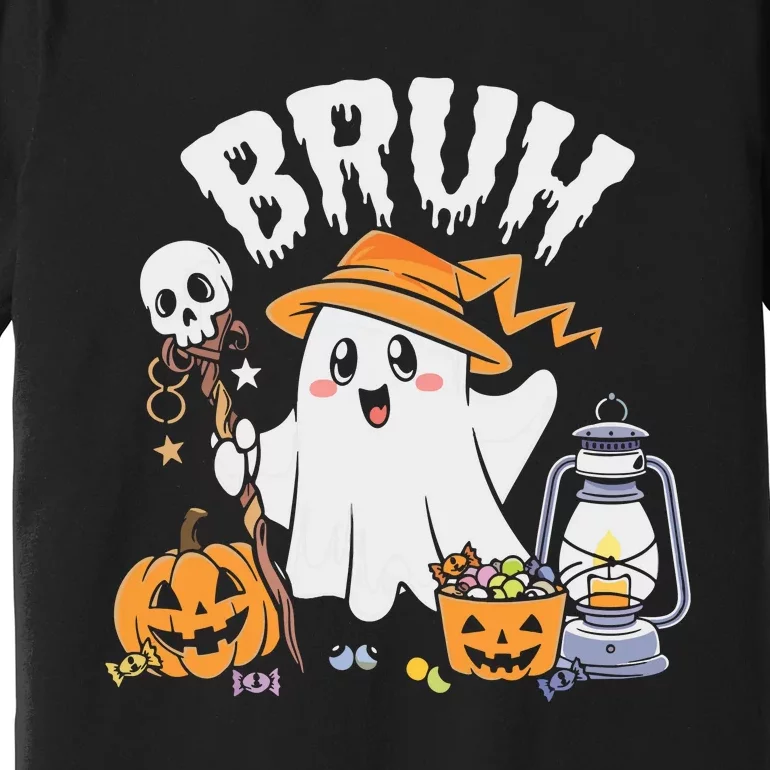 Bruh Ghost Halloween Cute Ghost Candy Premium T-Shirt