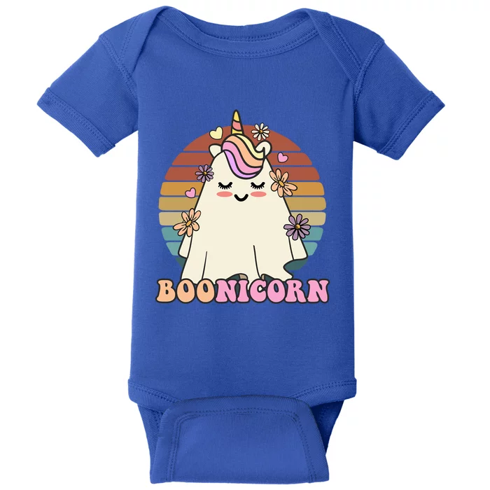 Boonicorn Groovy Halloween Unicorn Boo Ghost Costume Cute Gift Baby Bodysuit