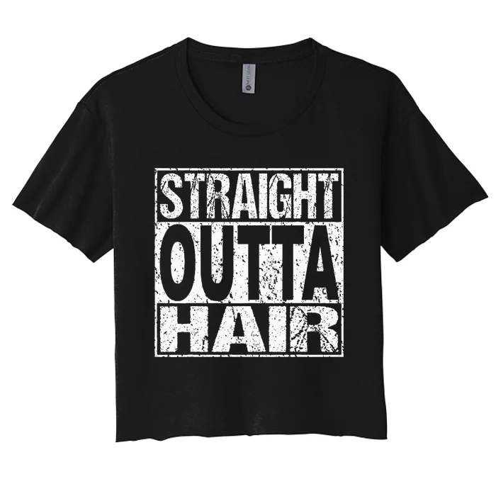 Bald Guy Hair Loss Baldness Women's Crop Top Tee