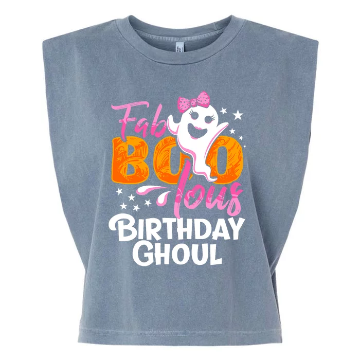 Birthday Ghoul Halloween Girl Fab BOO Lous Fabolous Garment-Dyed Women's Muscle Tee