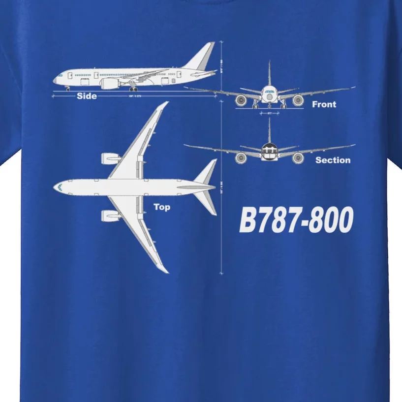 B787meaningful Gift800 Hand Drawn Aircraft Graphic Cute Gift Kids T-Shirt