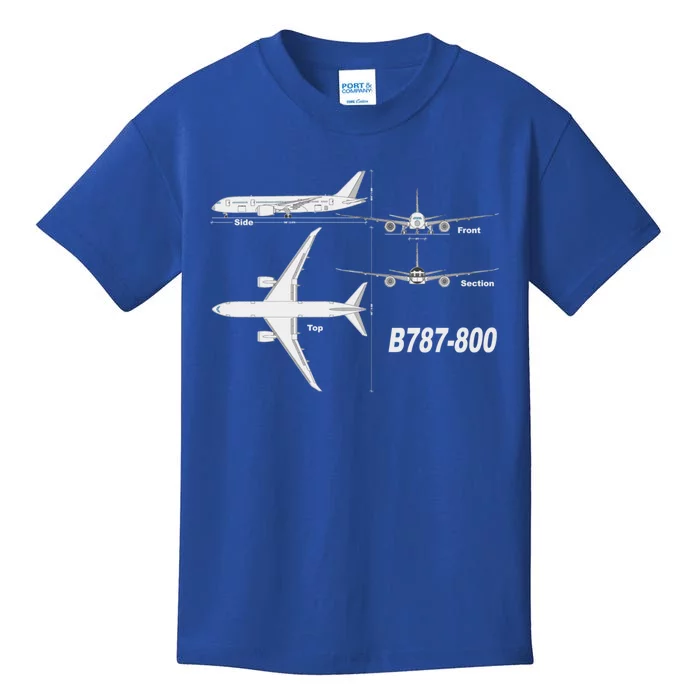 B787meaningful Gift800 Hand Drawn Aircraft Graphic Cute Gift Kids T-Shirt