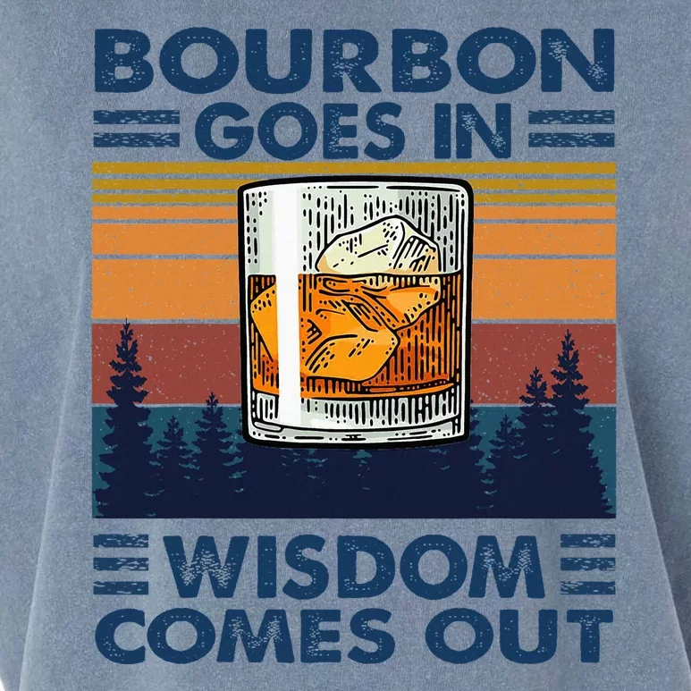 Bourbon Goes In Wisdom Comes Out Bourbon Drinking Lover Gift Garment-Dyed Women's Muscle Tee