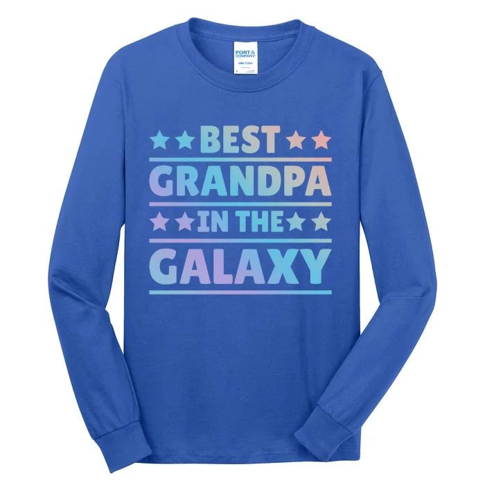 Best Grandpa In The Galaxy Cool Gift Tall Long Sleeve T-Shirt