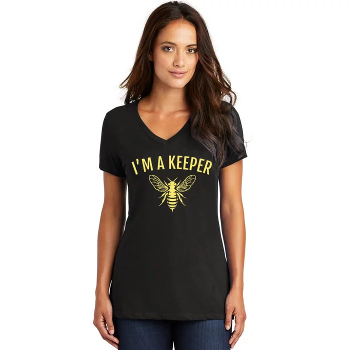 Beekeeper Gift Im A Keeper Women's V-Neck T-Shirt