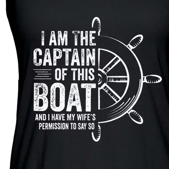 Boating Gifts I Am The Captain Of This Boat Sailing Skipper Ladies Essential Flowy Tank