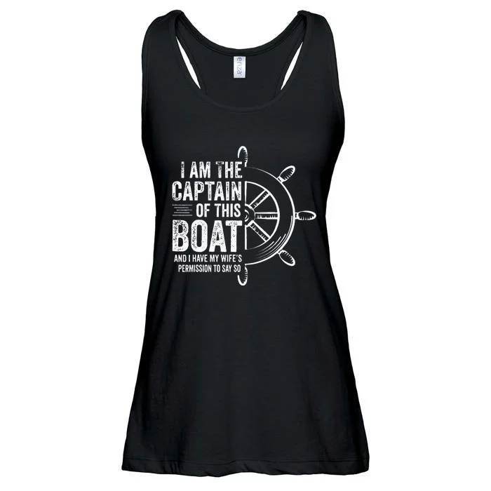 Boating Gifts I Am The Captain Of This Boat Sailing Skipper Ladies Essential Flowy Tank