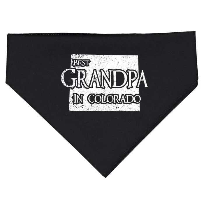 Best Grandpa In Colorado Funny Grandpa Gift USA-Made Doggie Bandana