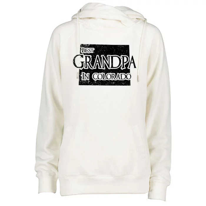 Best Grandpa In Colorado Funny Grandpa Gift Womens Funnel Neck Pullover Hood