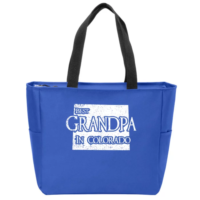 Best Grandpa In Colorado Funny Grandpa Gift Zip Tote Bag