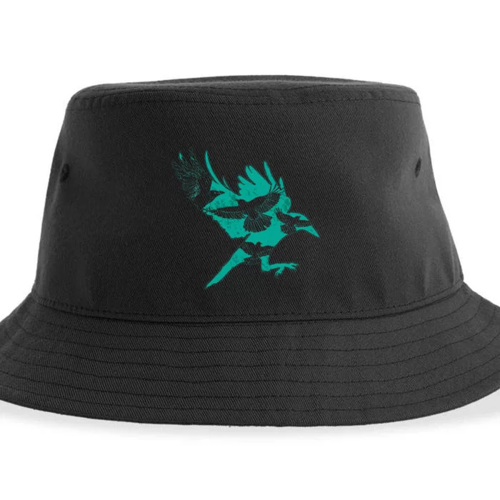 Bird Gift Idea Raven Crow Sustainable Bucket Hat