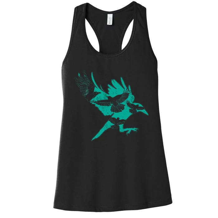 Bird Gift Idea Raven Crow Women's Racerback Tank