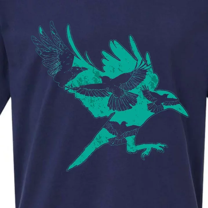 Bird Gift Idea Raven Crow Sueded Cloud Jersey T-Shirt