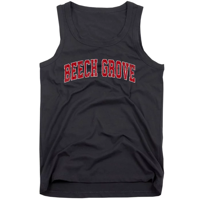 Beech Grove Indiana In Vintage Sports Design Red Design Tank Top