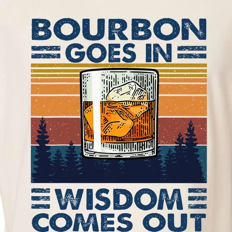 Bourbon Goes In Wisdom Comes Out Bourbon Drinking Lover Garment-Dyed Women's Muscle Tee