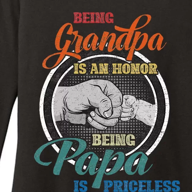 Being Grandpa Is An Honor Being Papa Is Priceless Fathers Womens CVC Long Sleeve Shirt