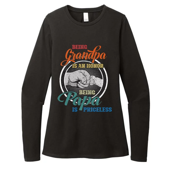 Being Grandpa Is An Honor Being Papa Is Priceless Fathers Womens CVC Long Sleeve Shirt