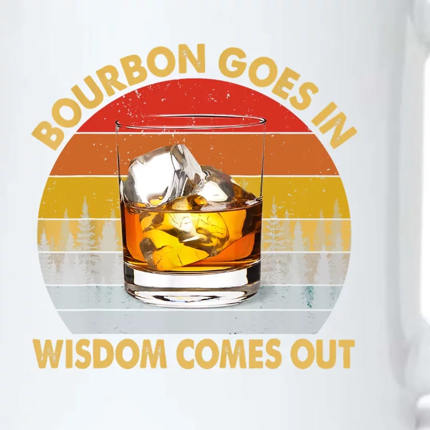 Bourbon Goes In Wisdom Comes Out Funny Bourbon S Lover TShirt Black Color Changing Mug