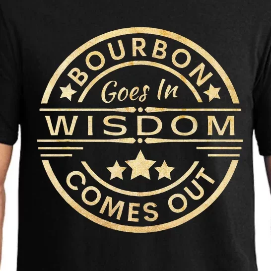 Bourbon Goes In Wisdom Comes Out Funny Drinking Pajama Set