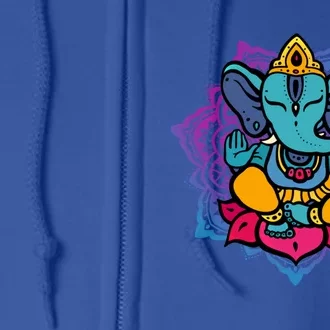 Beautiful Ganesha In Yoga Lotus Meditation Dala Cute Gift Full Zip Hoodie