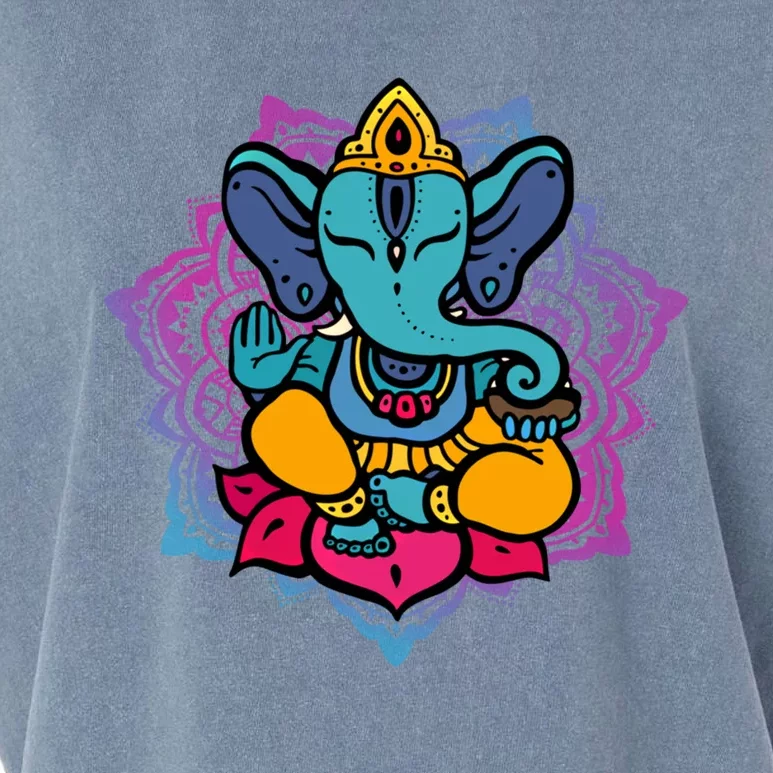 Beautiful Ganesha In Yoga Lotus Meditation Dala Cute Gift Garment-Dyed Women's Muscle Tee