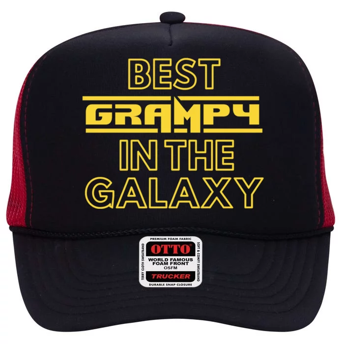 Best Grampy In The Galaxy Cute Family Gift Idea For Dad High Crown Mesh Trucker Hat