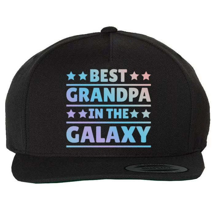 Best Grandpa In The Galaxy Cool Gift Wool Snapback Cap