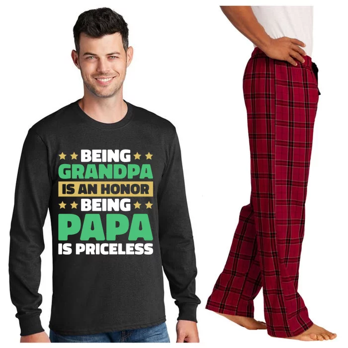 Being Grandpa Is An Honor Being Papa For Father's Day Cool Gift Long Sleeve Pajama Set