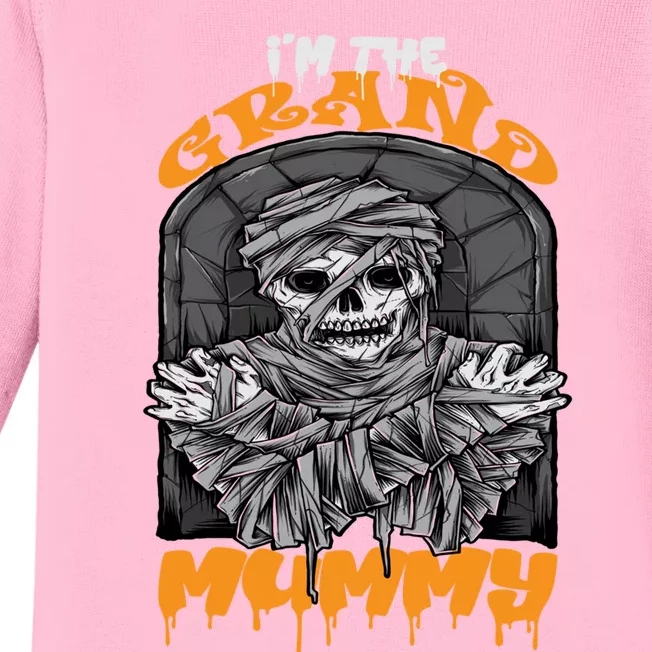 Bootiful Grandma IM The Grand Mummy Halloween Creepy Meaningful Gift Baby Long Sleeve Bodysuit