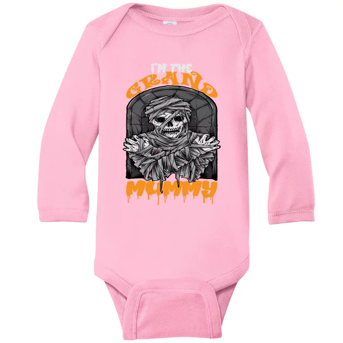 Bootiful Grandma IM The Grand Mummy Halloween Creepy Meaningful Gift Baby Long Sleeve Bodysuit