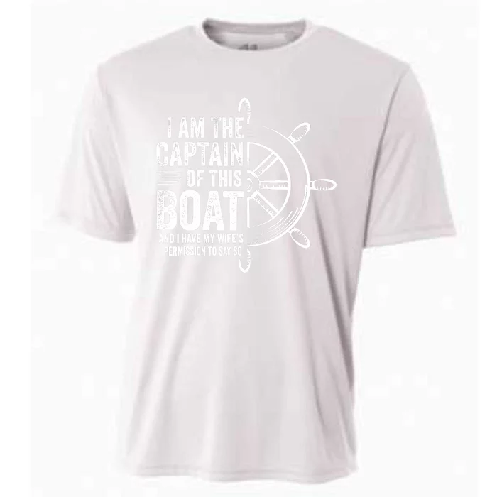 Boating Gifts I Am The Captain Of This Boat Sailing Skipper Cooling Performance Crew T-Shirt